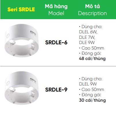 Tổng hợp khung lắp nổi downlight DLE 6W MPE, 9W,...