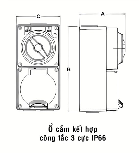 Ổ cắm-công tắc 3 cực MPE S-332