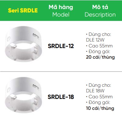 Tổng hợp khung lắp nổi downlight DLE 6W MPE, 9W,...