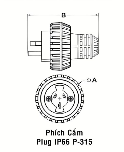 Phích cắm Plug 3 cực 250V-15A MPE P-315