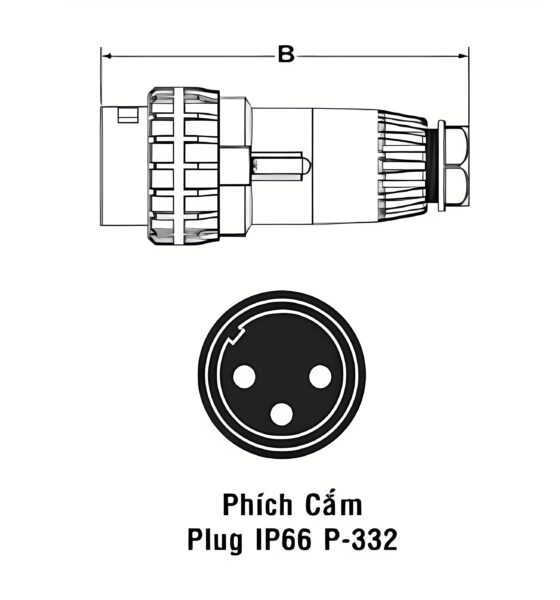 Phích cắm Plug 3 cực 250V-32A MPE P-332