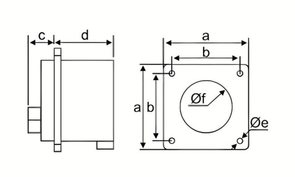 Chú thích kích thước phích cắm di động 3 cực 32A MPE MPN-623