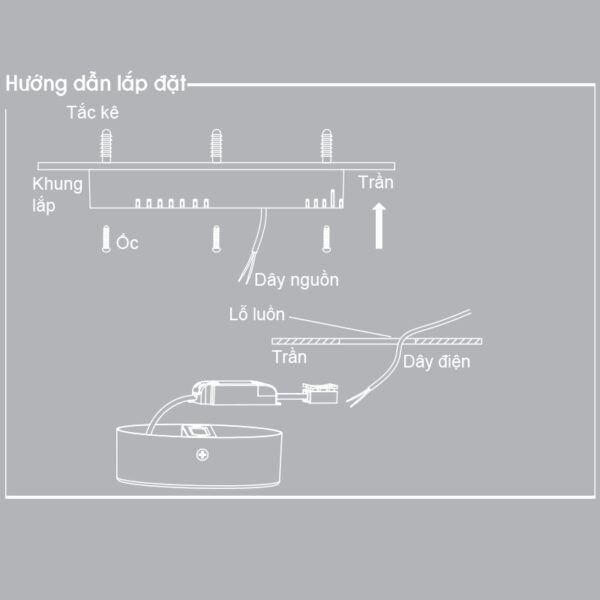 Lắp đặt đèn Downlight vuông nổi tràn viền 24W MPE SSDL (minh hoạ tròn nổi)