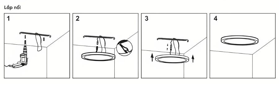 Hướng dẫn lắp đặt đèn led Panel tròn ốp nổi 12W MPE SRPLB2-12/3C