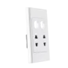 Ổ cắm đôi 2 chấu 16A + 2 Lỗ mã A20US2XXN